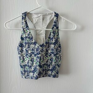 Aerie Blue and Green Floral Tank Top